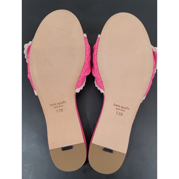 Kate Spade New York Tango Crochet Bow Pink Slides Sz.7.5 B - Picture 10 of 10